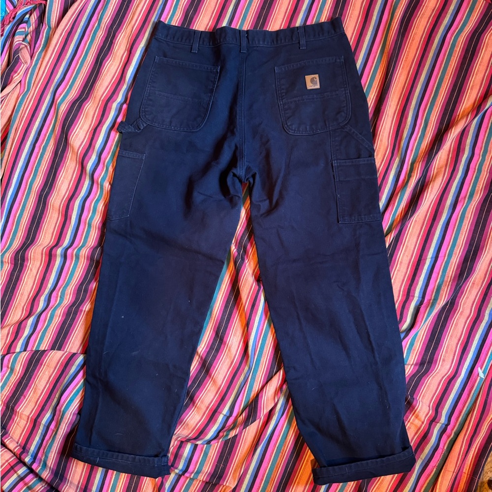 Carhartt Men's Blue Cargo Pants workwear - Picture 3 of 4